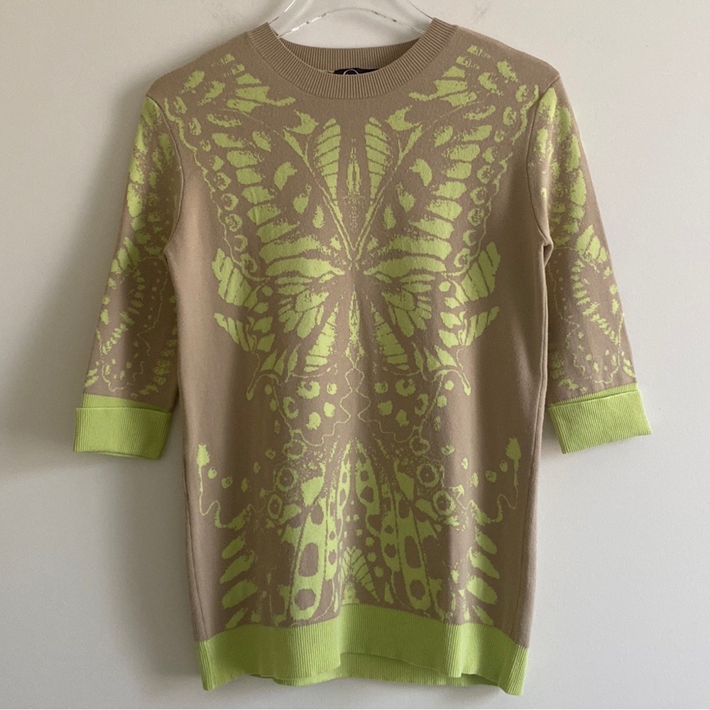 ⭐️HP⭐️ Alexander McQueen Beige Contrast Butterfly Print Sweater